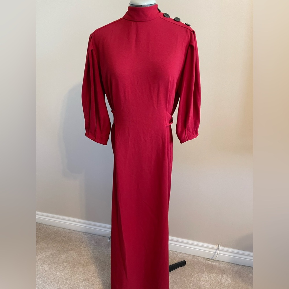 Zara high neck dress red size s